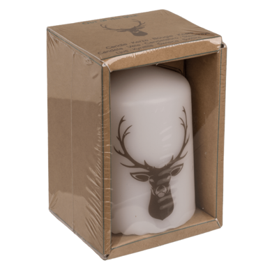 Pillar candle, deer head,