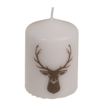 Pillar candle, deer head,