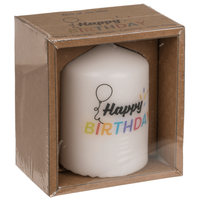 Pillar candle, Happy Birthday,