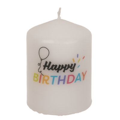 Pillar candle, Happy Birthday,