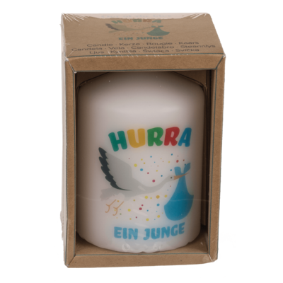 Pillar candle, Hurra ein Junge,