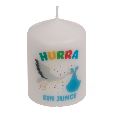 Pillar candle, Hurra ein Junge,