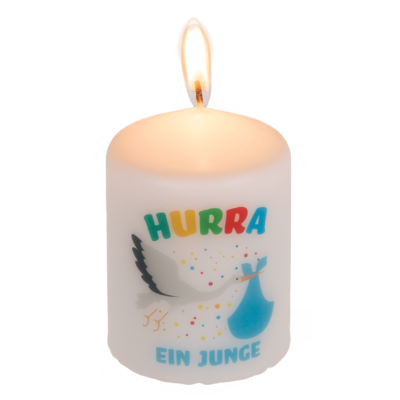 Pillar candle, Hurra ein Junge,