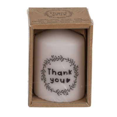 Pillar candle, Thank You,