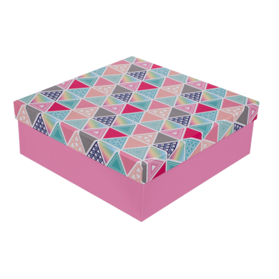 Pink gift box, Triangles,