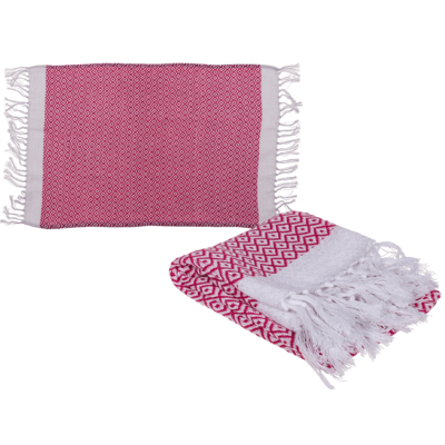 Pink/white coloured premium fouta towel