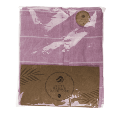 Pink/white hamam bath robe, size L,