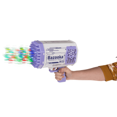 Pistolet à bulles avec LED, Bazooka,