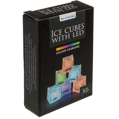Plastic ice cube with LED, colour changing,
