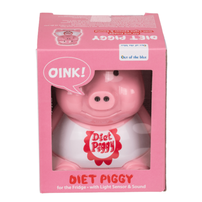 Plastic diet piggy for the fridge,