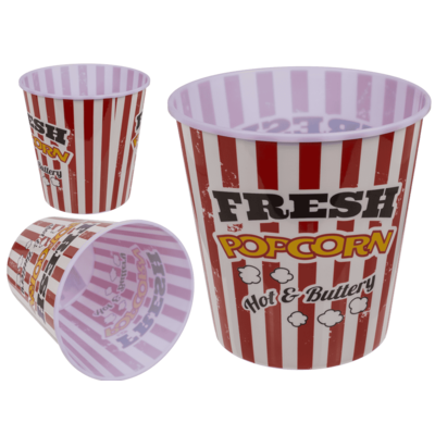 Plastic Popcorn Bucket, Vintage Look,