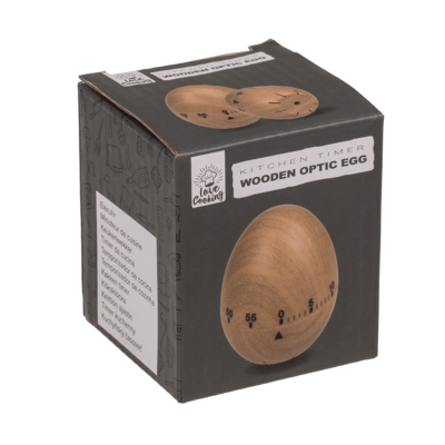 Plastic timer, Egg in wooden optic,