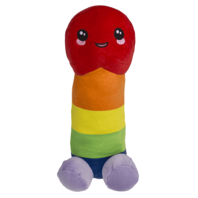 Plüsch-Penis, Regenbogen, 30 cm,