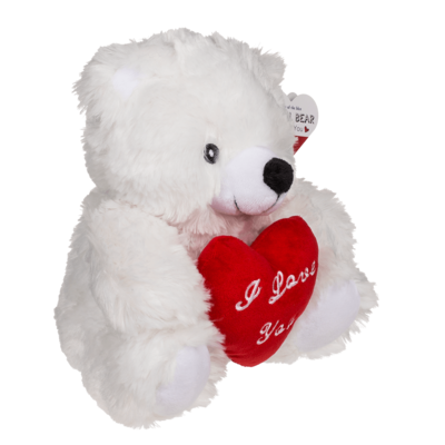 Plush bear with red heart, I love you,