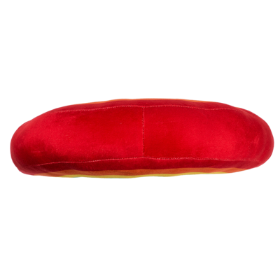 Plush cushion in u-shape, rainbow colours,