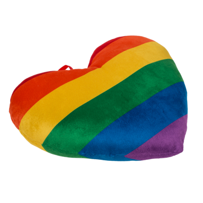 Plush heart in rainbow colours, Pride,