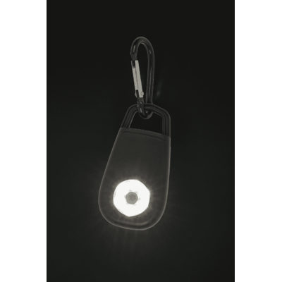 Pocket alarm with LED & snap hook,