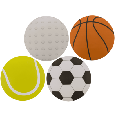 Polypropylen placemat, Sport Balls, D: 39 cm