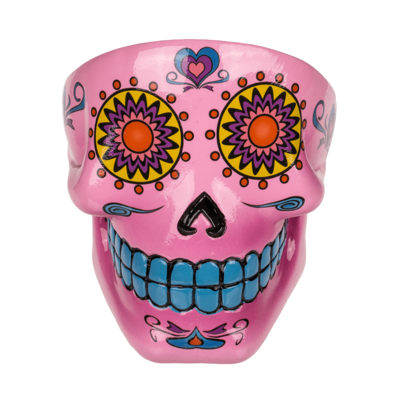 Polyresin ashtray, Coloured Skull I,