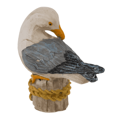 Polyresin decorative figure, Seagull on bollard,