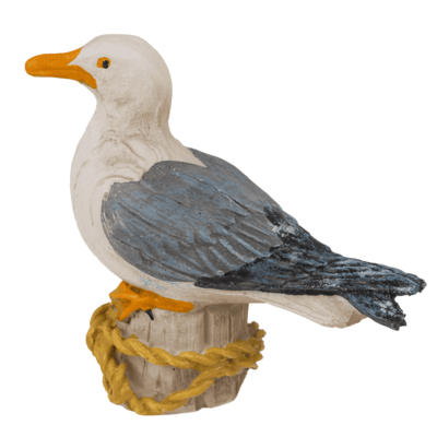 Polyresin decorative figure, Seagull on bollard,