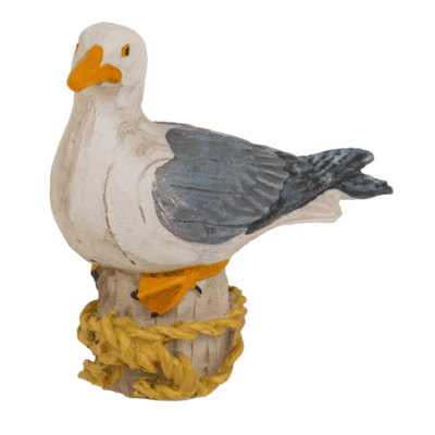 Polyresin decorative figure, Seagull on bollard,