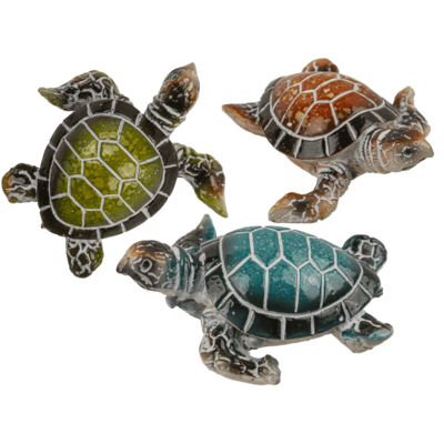 Polyresin decorative figurine, turtle, 5 x 2 cm,