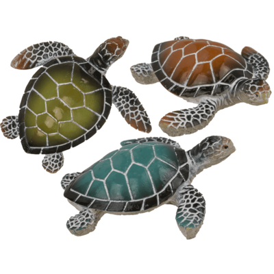 Polyresin decorative figurine, turtle, 8 x 2.5 cm,