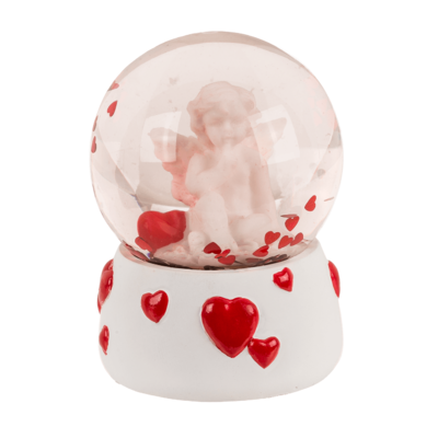 Polyresin glitterball, Angel withl heart,