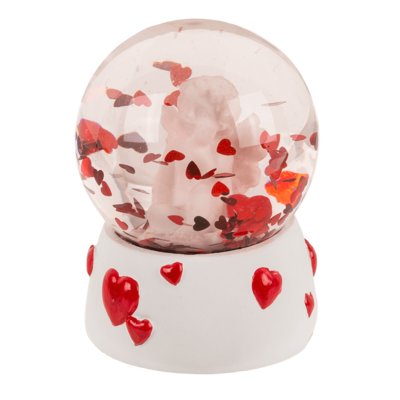 Polyresin glitterball, Angel withl heart,