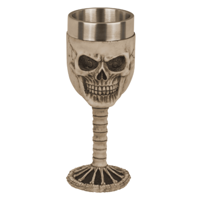 Polyresin mug, Skull with stainless steel insert,