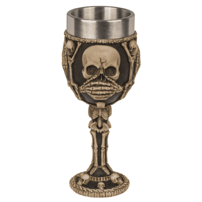 Polyresin mug, Skull with stainless steel insert,