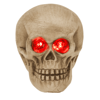 Polyresin Skull with red LED eye,