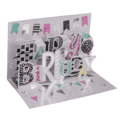 Pop-Up present card, Happy Birthday,