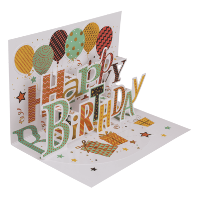 Pop-Up present card, Happy Birthday,