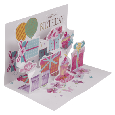 Pop-Up present card, Happy Birthday,