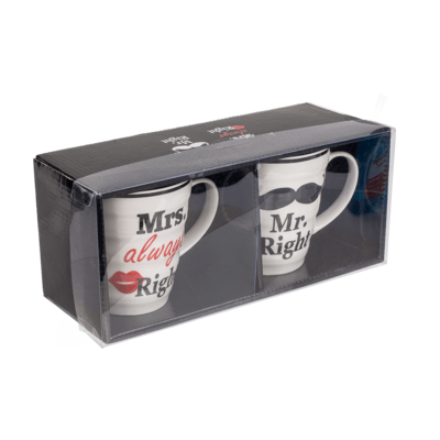 Porcelain mug, Mr Right & Mrs Always Right,