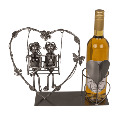 Portabotellas de metal, señora, 27 x 9 x 20 cm