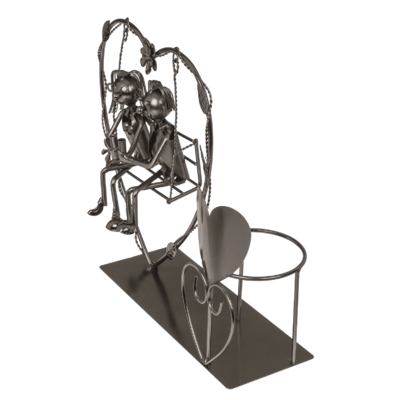Portabotellas de metal, señora, 27 x 9 x 20 cm