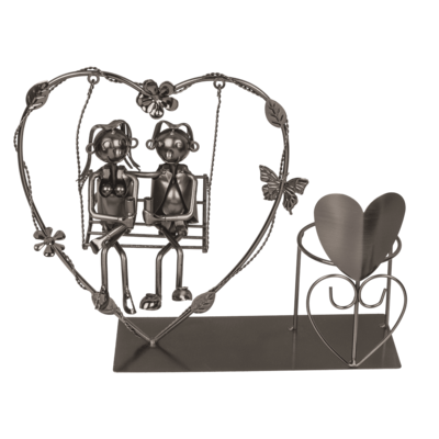 Portabotellas de metal, señora, 27 x 9 x 20 cm
