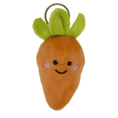 Porte-clés métal, légumes en peluche