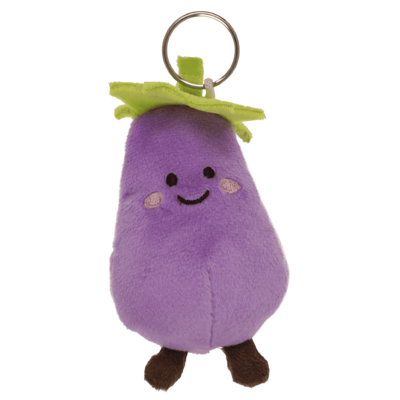 Porte-clés métal, légumes en peluche