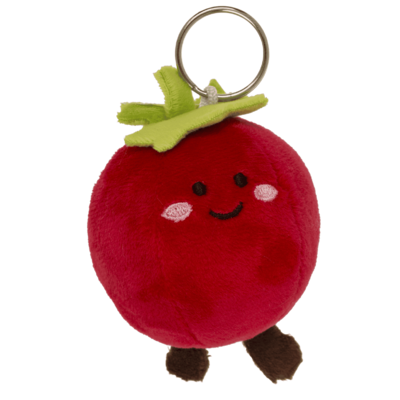 Porte-clés métal, légumes en peluche