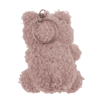 Porte-clés métal, ours en peluche avec cœur