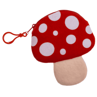 Porte-monnaie en peluche, champignon kawaii