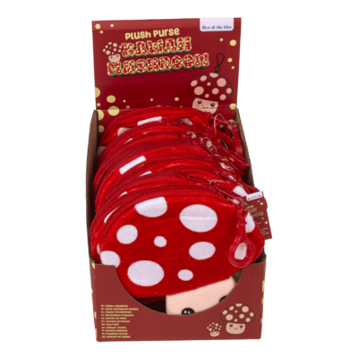 Porte-monnaie en peluche, champignon kawaii