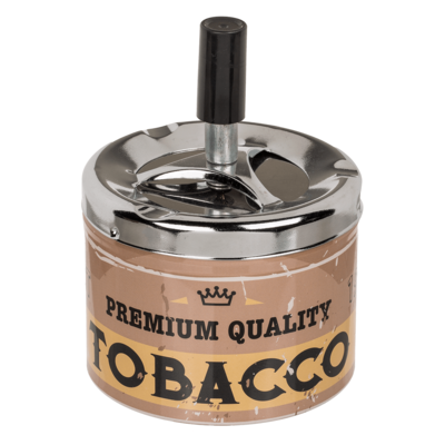 Posacenere a pressione in metallo, Tobacco,