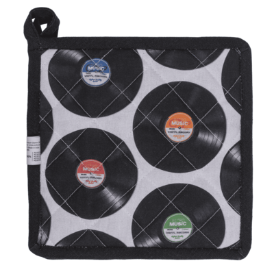 Pot holder, vinyl records, 20 x 20 cm,