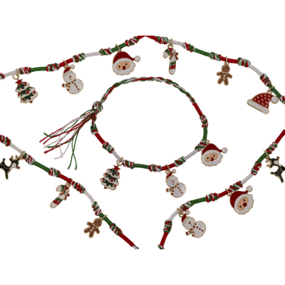 Pulsera de tela, colgantes de Navidad