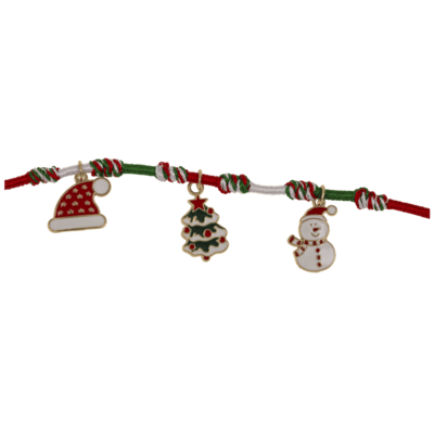 Pulsera de tela, colgantes de Navidad